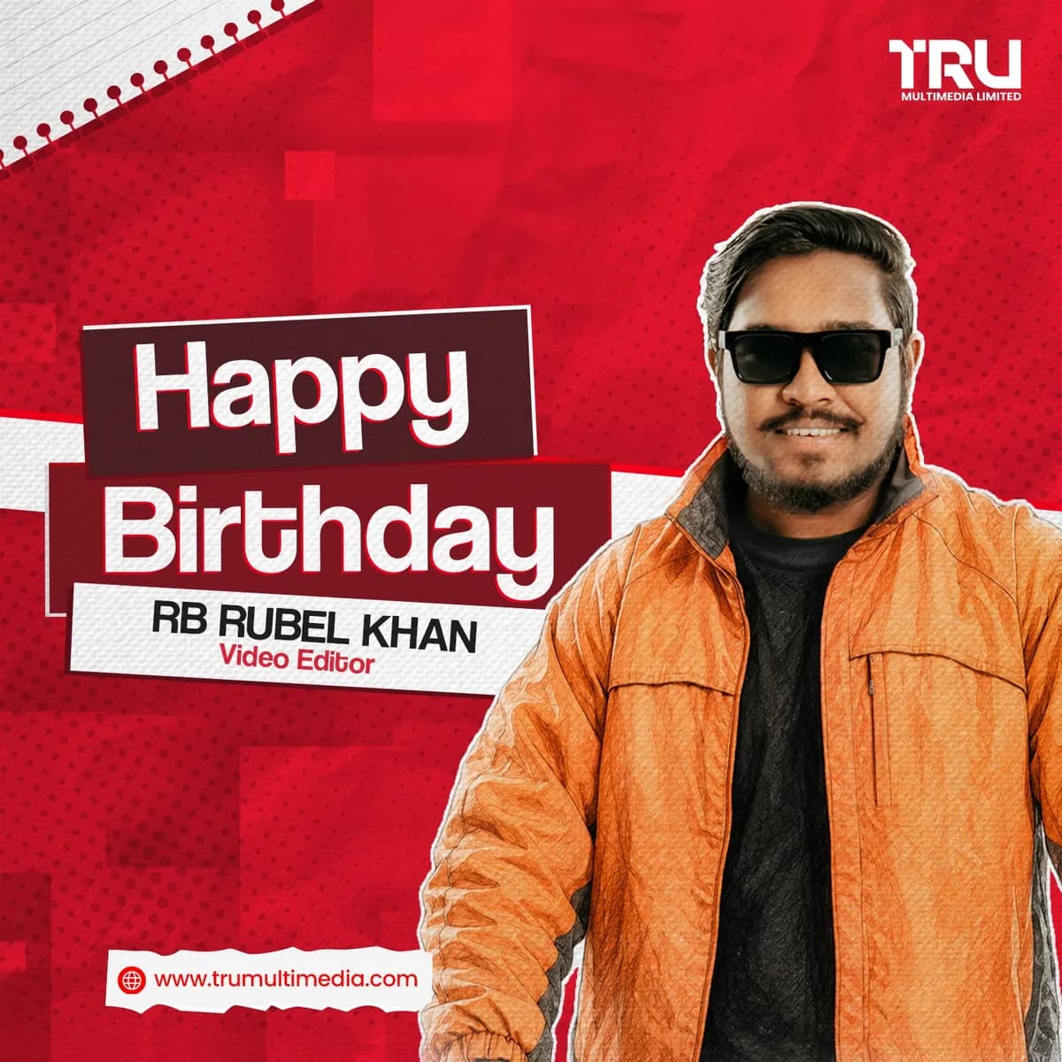 Happy Birthday to our amazing Video Editor, Rb Rubel Khan! 🎉

Wishing you a year filled with good health, happiness, and continued success. Have a fantastic day!